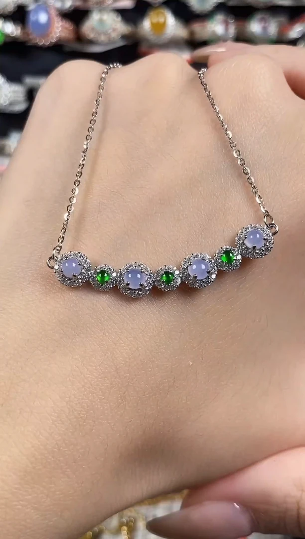 银S925镶嵌戒指翡翠 天然A货翡翠75