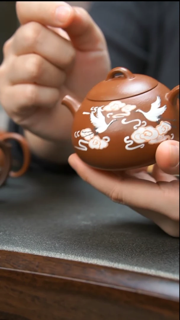 【闪购商品】紫砂茶壶朱泥飞鹤壶微瑕