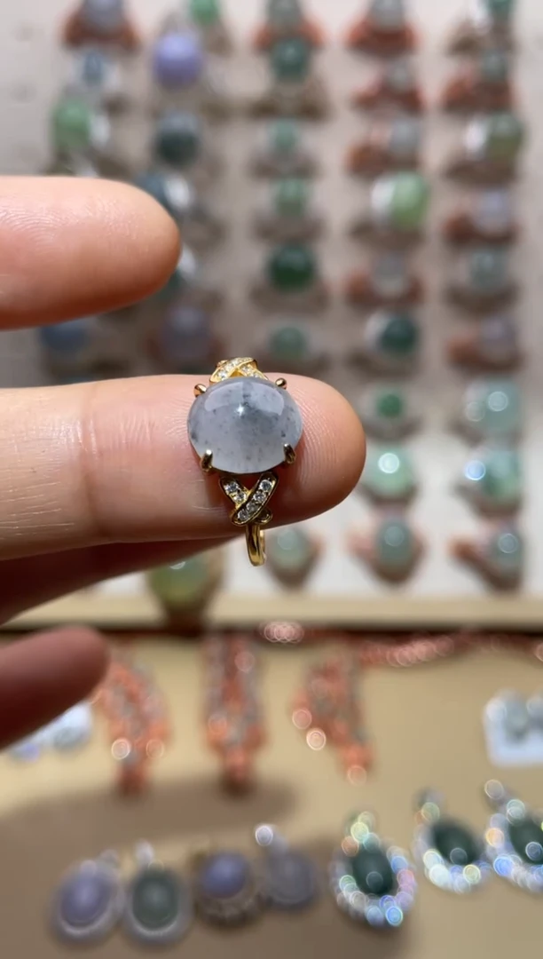 银S925镶嵌戒指翡翠11111111