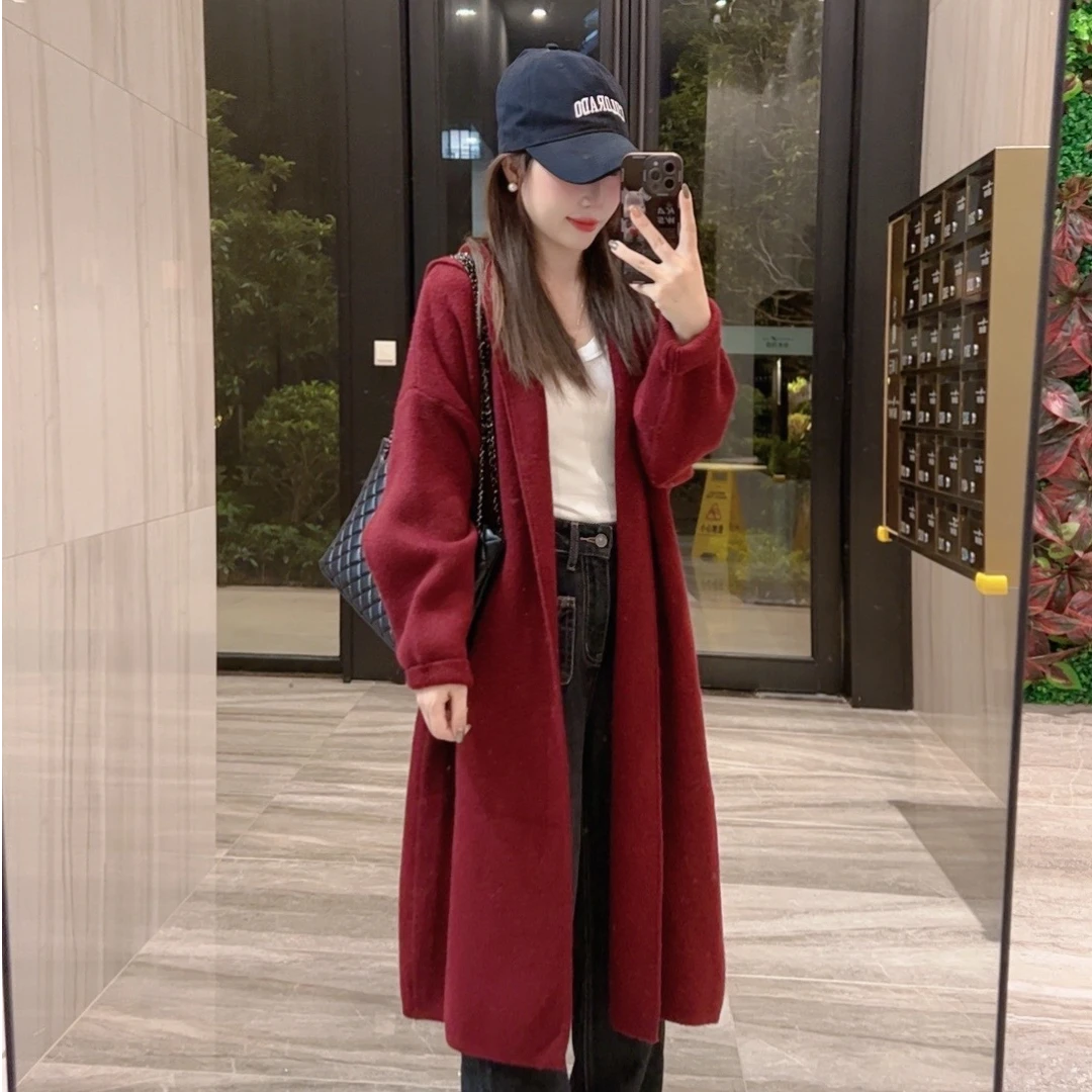 奈奈妮【零点黄昏】连帽毛衣慵懒风开衫显瘦气质时尚2288