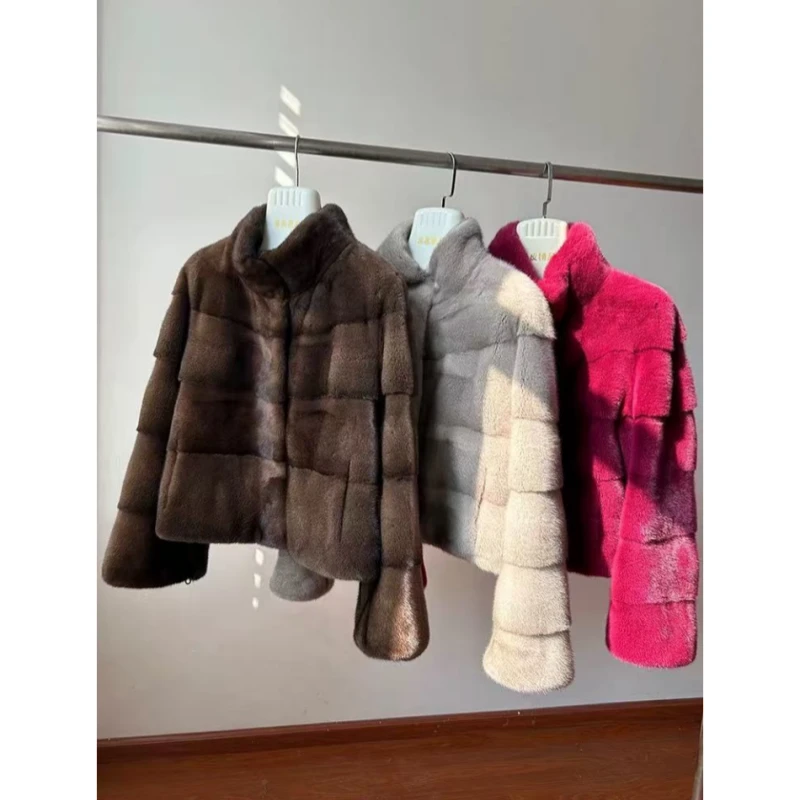 秋冬季时尚女款水貂毛外套