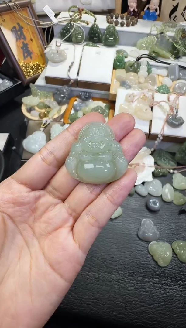 颈饰未镶嵌和田玉小*檬35高冰佛公