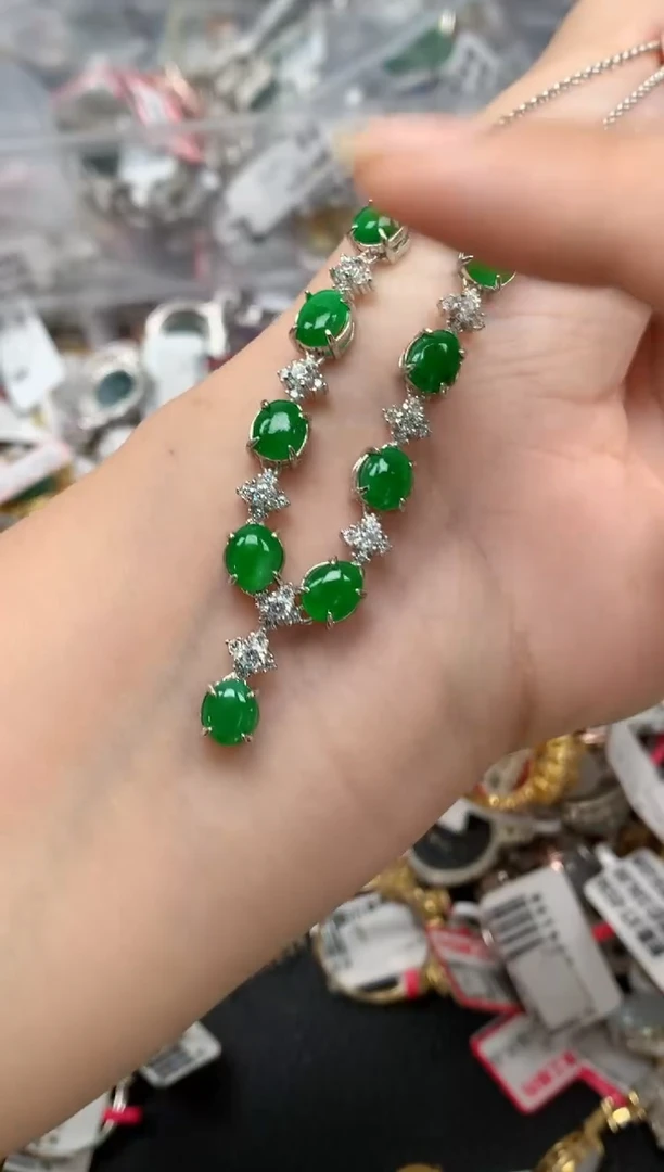 翡翠戒指银S925镶嵌天然A货缅甸翡翠