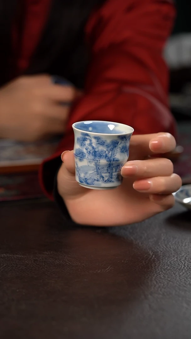 微瑕 厚力煊松间明月竹节杯