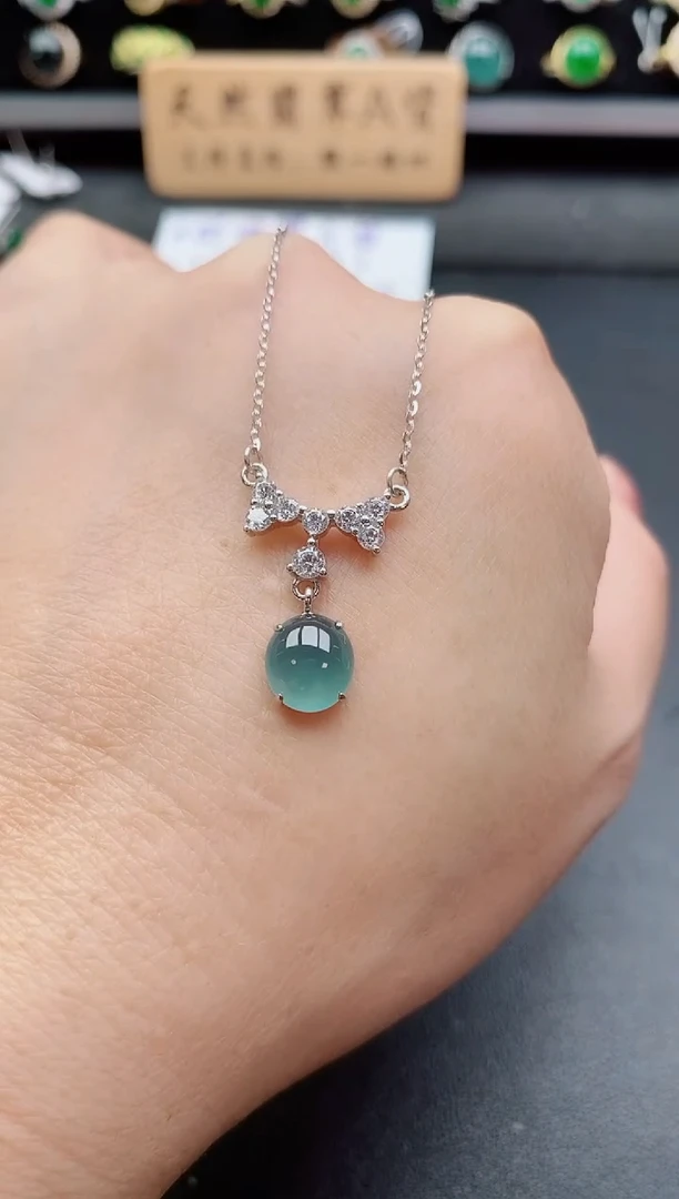 套链银S925镶嵌翡翠1