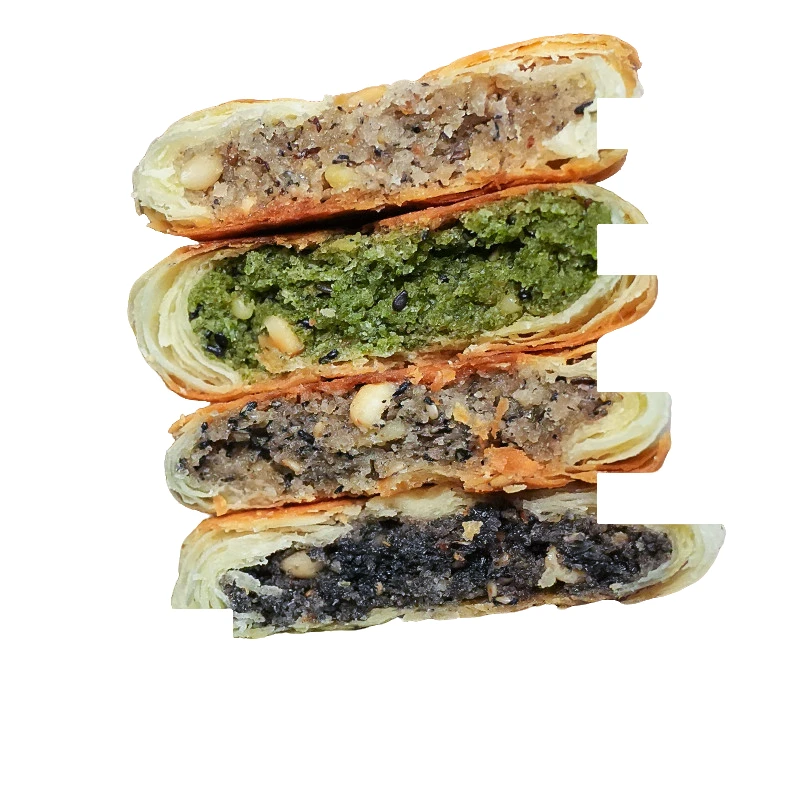 宁海花桥头老月饼净纯素苏式 手工老式酥皮水月饼角凌中秋椒盐