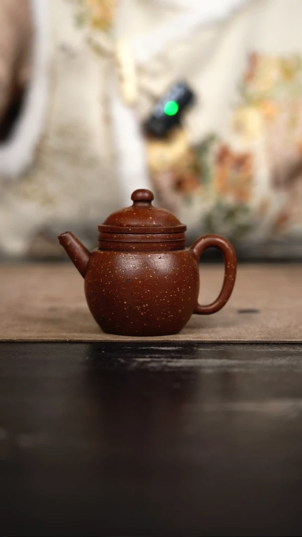 茶壶紫砂金砂紫泥巨轮珠