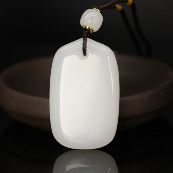 天然新疆玉石无事牌玉吊坠金丝玉挂件平安扣玉石直播白色吊坠Y636