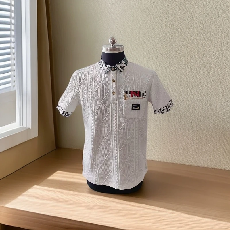 Gxy设计师短袖潮流提花夏季男款常规Polo衫翻领基础大众35101-er