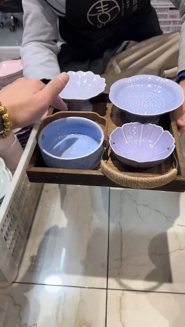 瓷片陶微瑕商品 介意勿拍 带托盘
