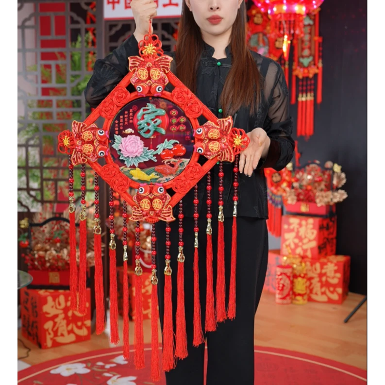 【彩玉浮雕特大号新款】中国结挂件婚庆喜庆用品乔迁2025爆款J