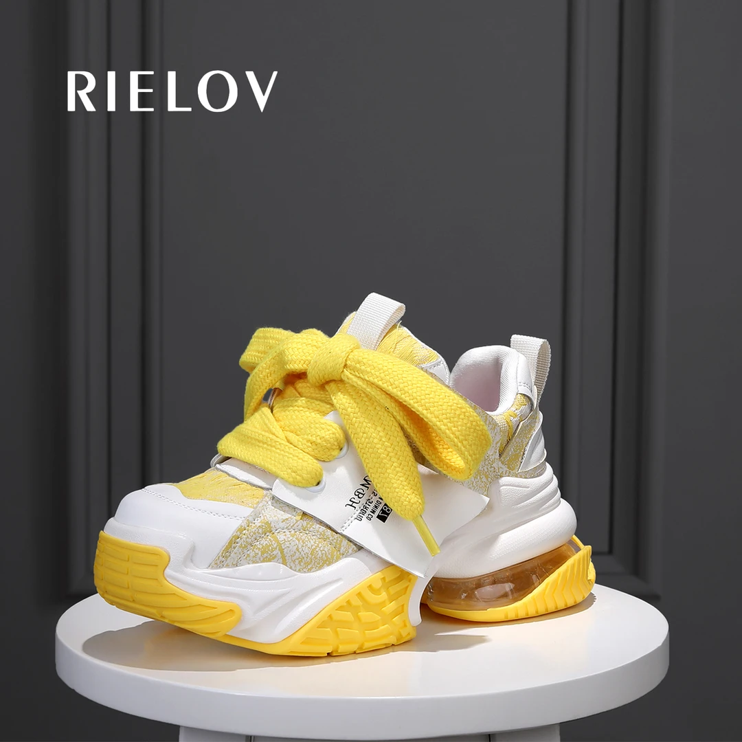 RIELOV【丽】增高6cm时尚潮流刺绣老爹鞋百搭女士休闲鞋子2530