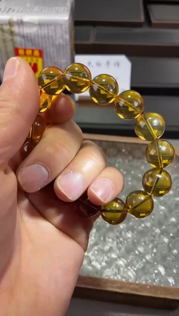 琥珀颈饰未镶嵌14+金蓝手串