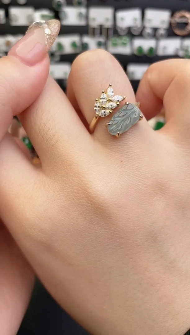 银S925镶嵌戒指翡翠0