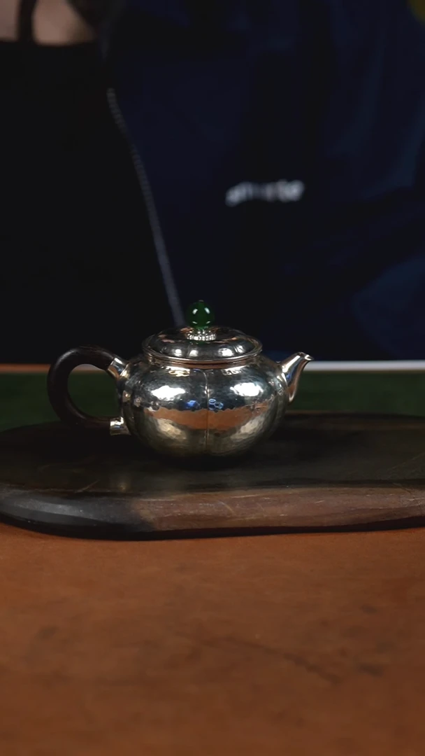 手工锤纹南瓜泡茶壶