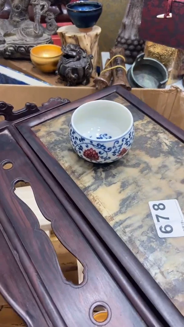 蓝**牛茶盏瓷器瓷片多样发一 678