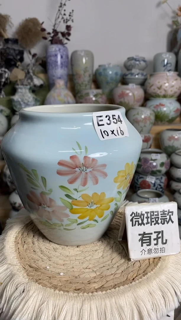 瓷韵花盆 手工制品 完美主义者慎拍 E354微瑕