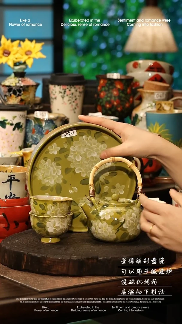 陶瓷景德镇高温釉下彩手工手绘款式@A0060@