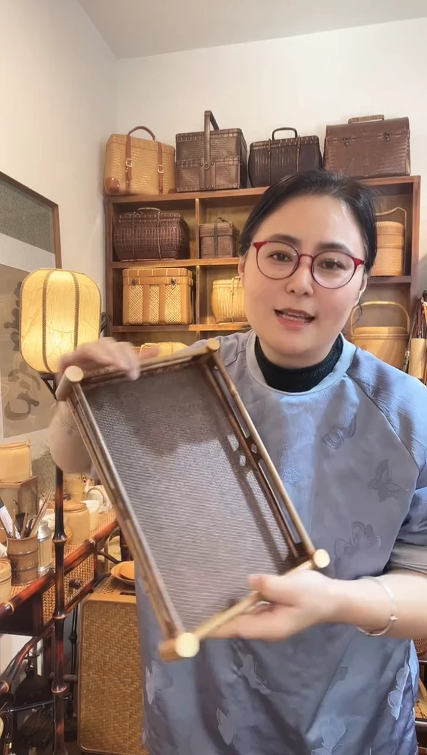 XJTC174长方形云妃藤席托盘小