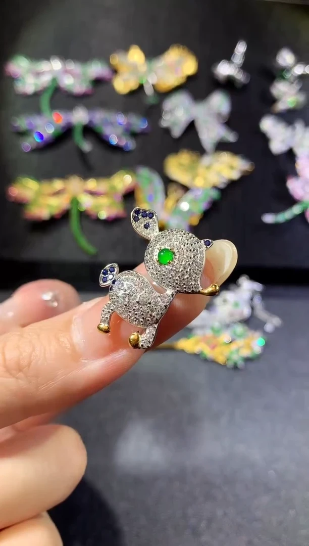 【闪购商品】翡翠挂件银S925镶嵌126-胸针（多样性发货一件