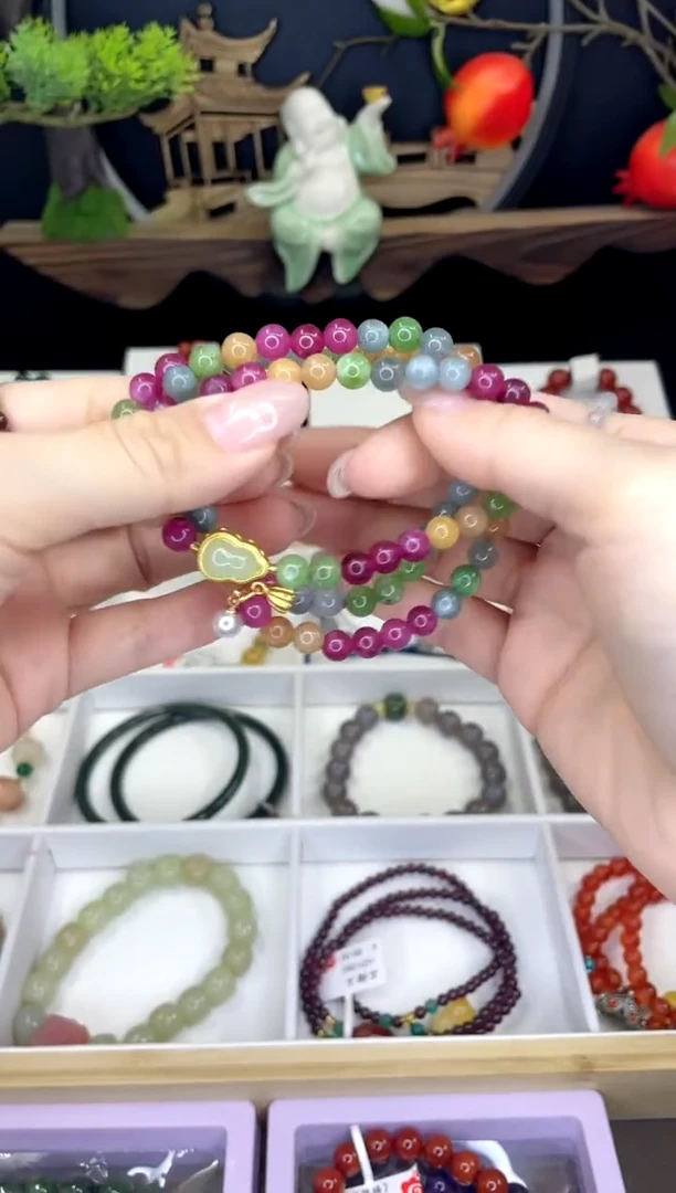 【闪购商品】碧玺手链银S925镶嵌碧玺手链
