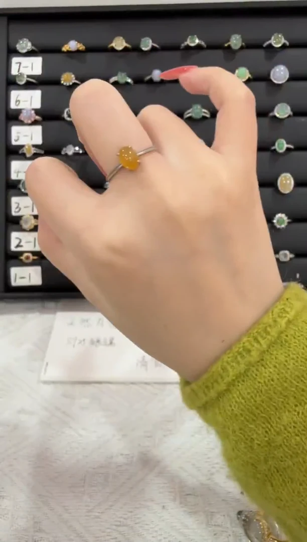 银S925镶嵌戒指翡翠042