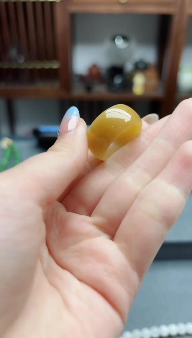 【闪购商品】和田玉指环未镶嵌糖料指环17-18号 BDD