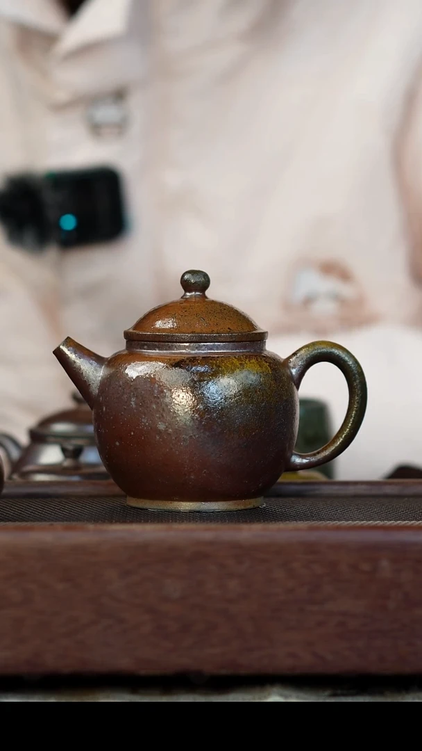 茶壶紫砂柴烧紫砂天青宫灯