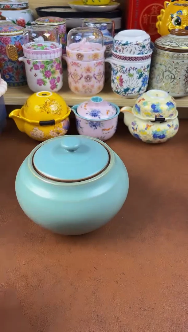 陶瓷茶具摆件旅行套组