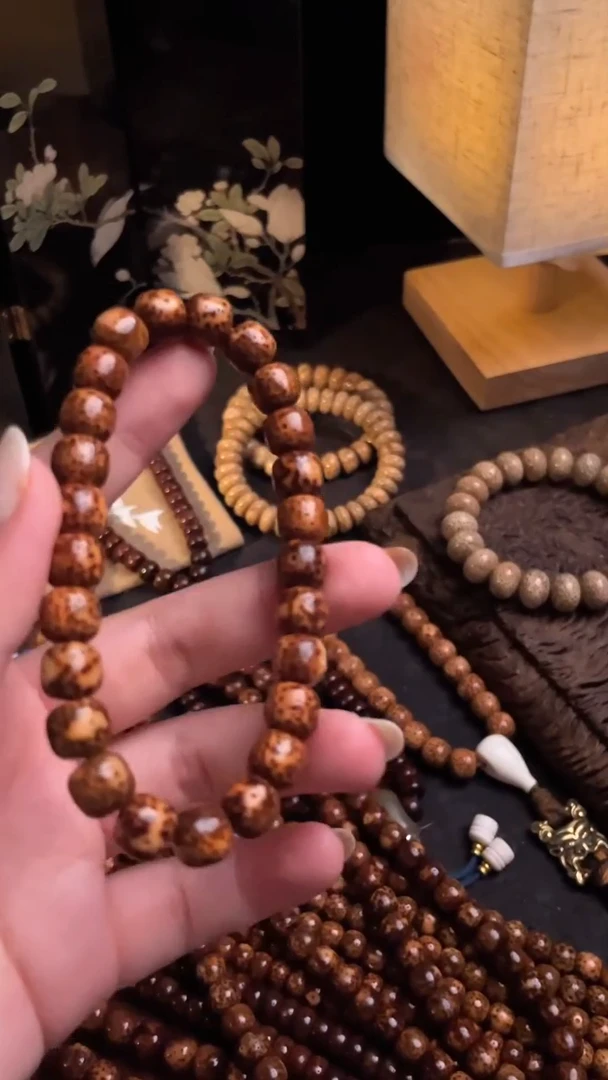 手串星月菩提精工级花皮桶珠9*8手串