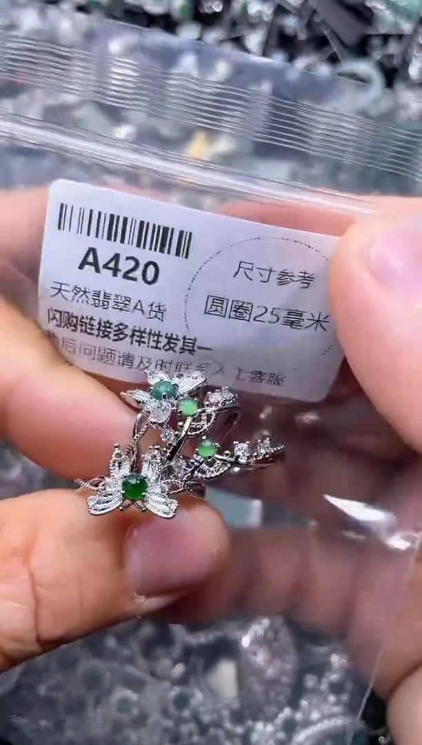 【闪购商品】翡翠颈饰未镶嵌A420戒指 多样性发其二
