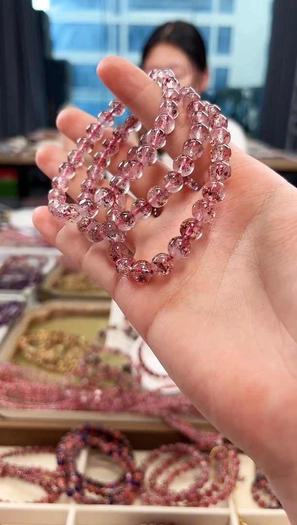 未镶嵌手串水晶金草莓超七单圈手串7mm【多样式发货】