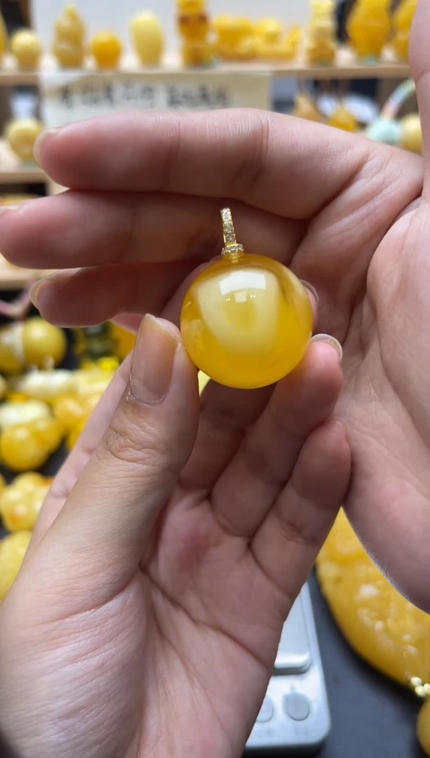 琥珀银S925镶嵌珠宝奇石059琥珀蜜蜡微瑕