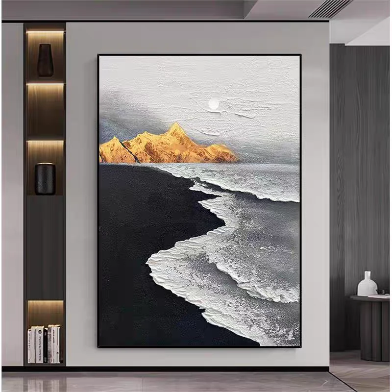 【山盟海誓】手绘油画立体机理抽象画客厅玄关背景墙落地装饰画