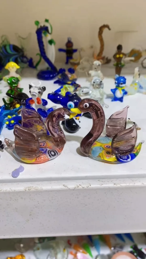 【闪购商品】琉璃手工艺品天鹅买一个赠一