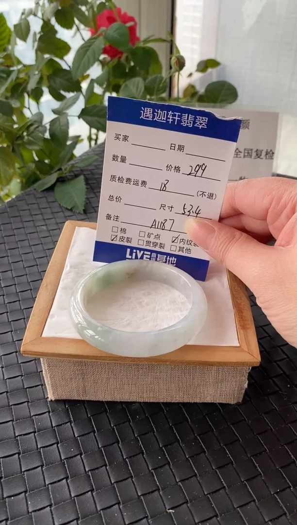 未镶嵌手镯翡翠53.5圈口 A1187编码