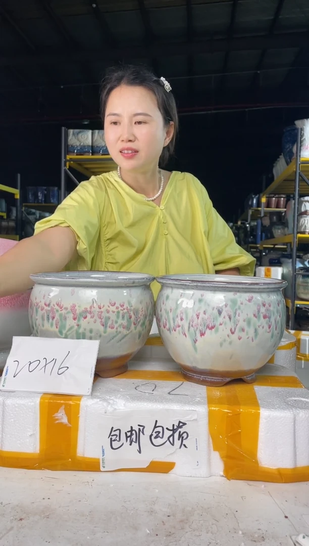 宜兴紫砂粗陶花盆20/16