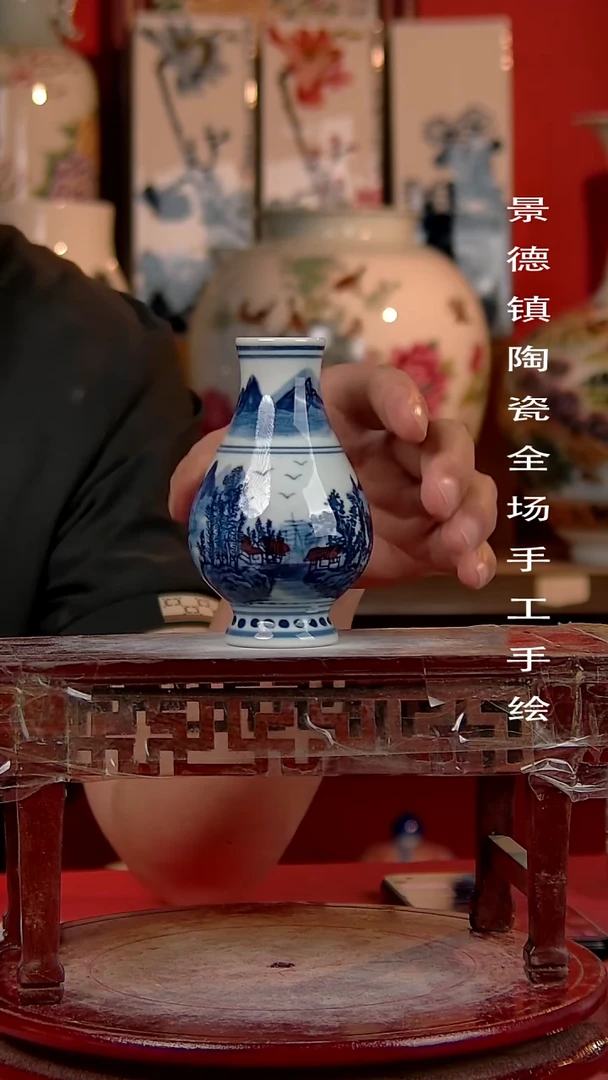 摆件景德镇陶瓷 手工手绘