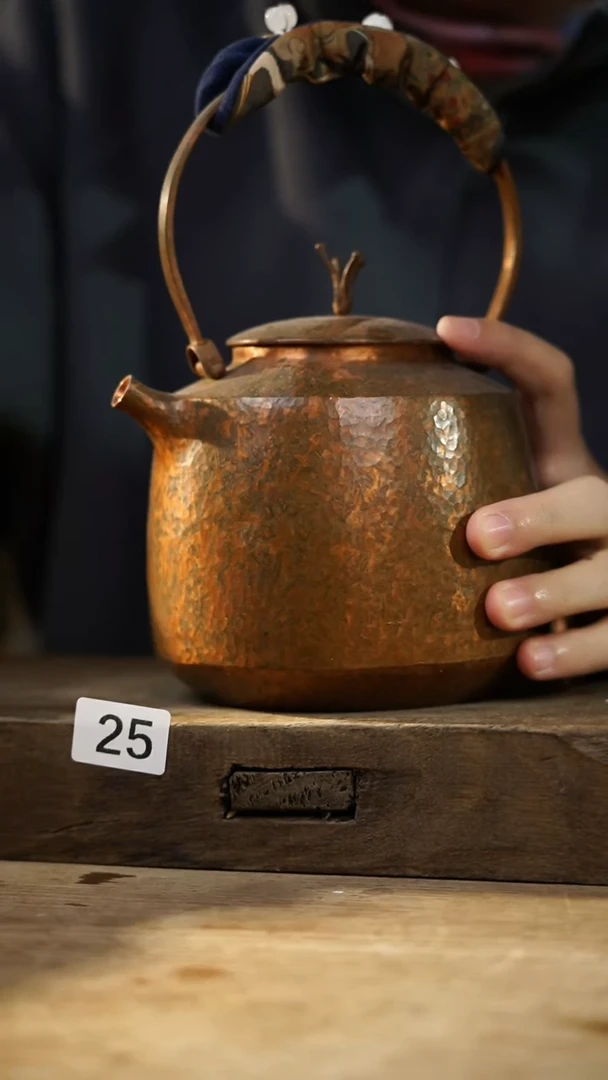 瓷片设计师手作！！！落单设计师系列！！！！紫铜煮茶壶