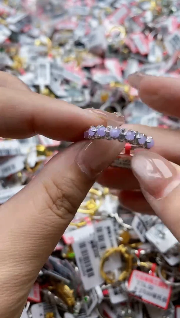 【闪购商品】翡翠戒指银S925镶嵌6666---9