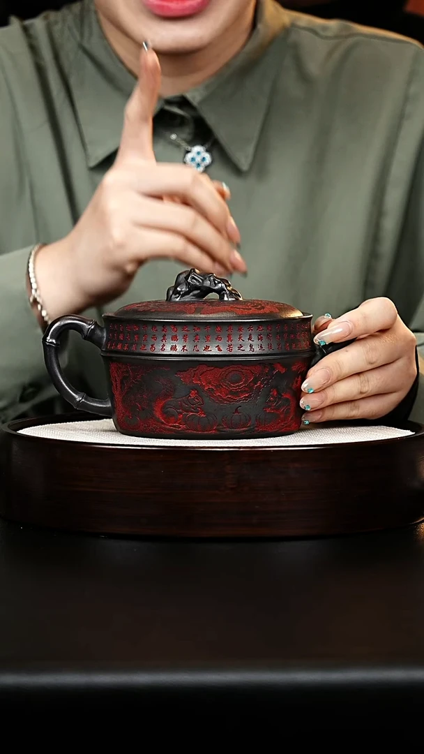 茶壶紫砂竹节汉瓦