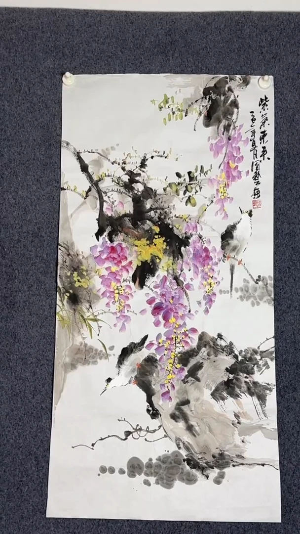 国画3尺花鸟手绘国画作品