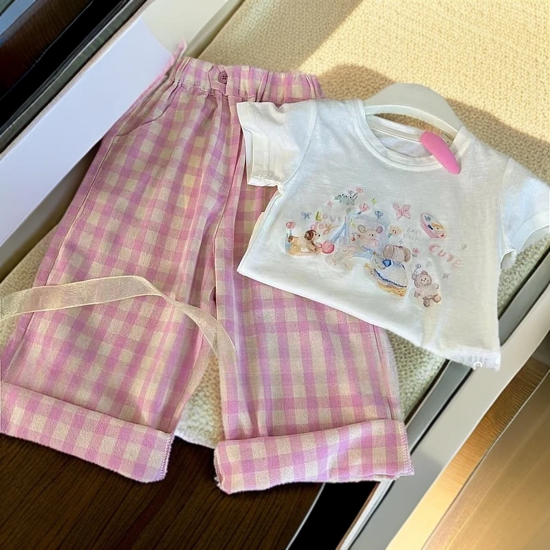 春洋气儿童新款潮牌大童卡通短袖恤可爱超萌上衣夏季裤套装两件套