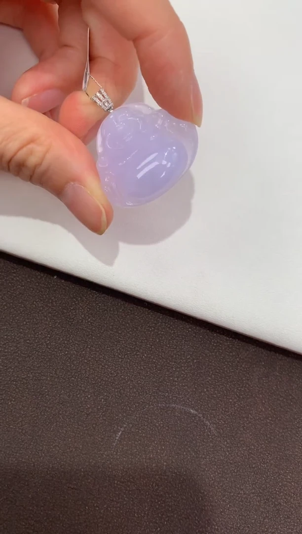 翡翠18K金镶嵌颈饰天然缅甸a货翡翠