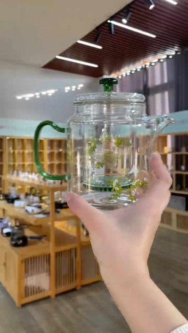 手工艺品玻璃神奇壶绿色梨花白燕