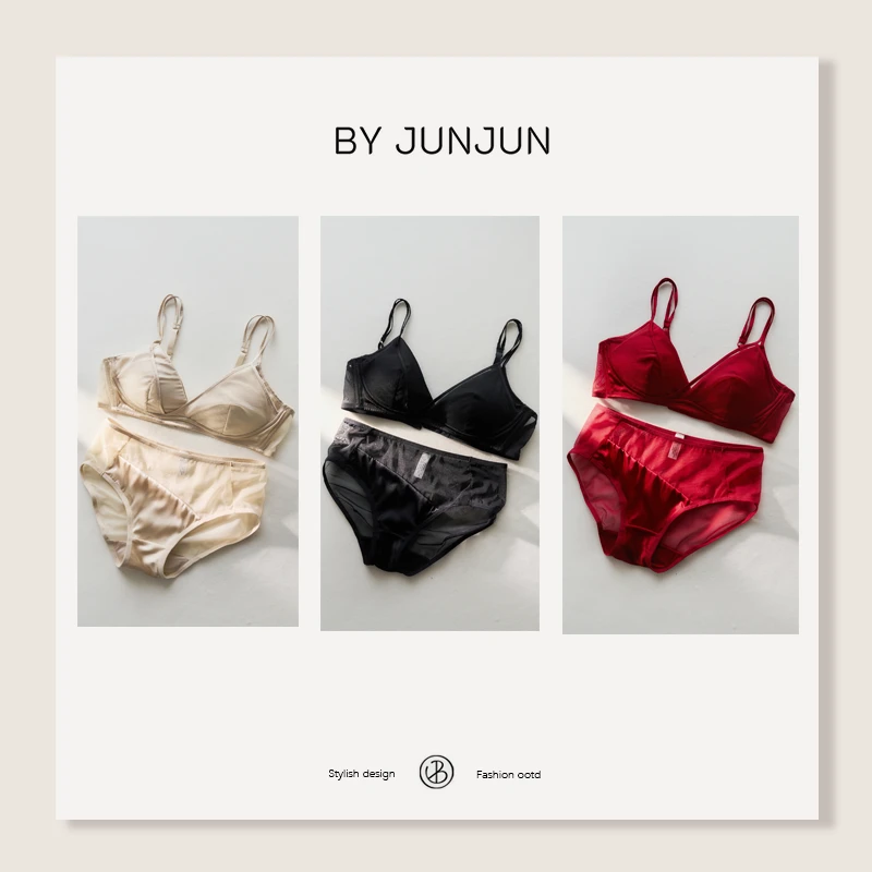 ByJunjun桑蚕丝网纱内裤内衣套装汉服