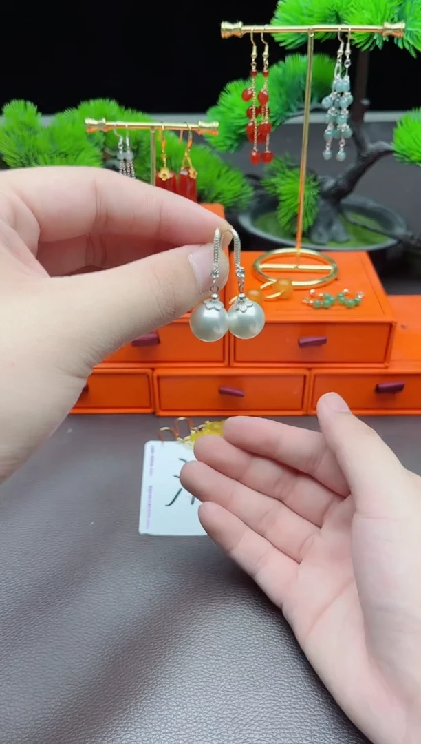 耳饰银S925镶嵌拼合珍珠（马贝珠）239