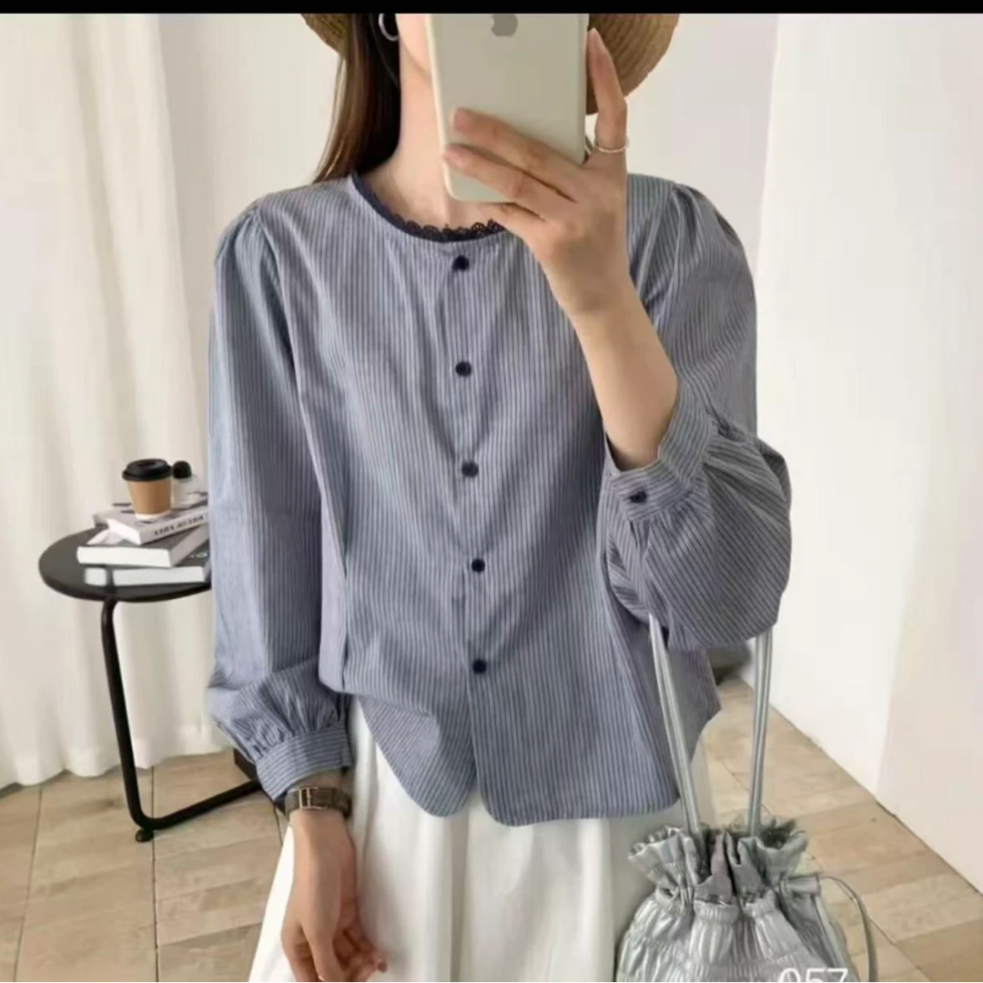 2025秋季新款气质百搭独特设计感休闲时尚复古文艺长袖衬衫上衣女