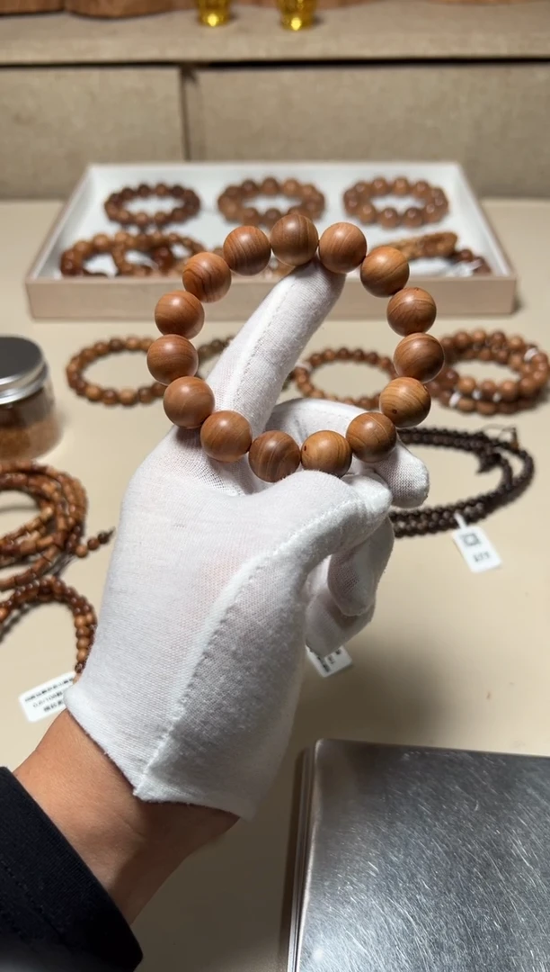 檀香木手串/手链老山檀香1.5横纹黑肉瑕疵福利