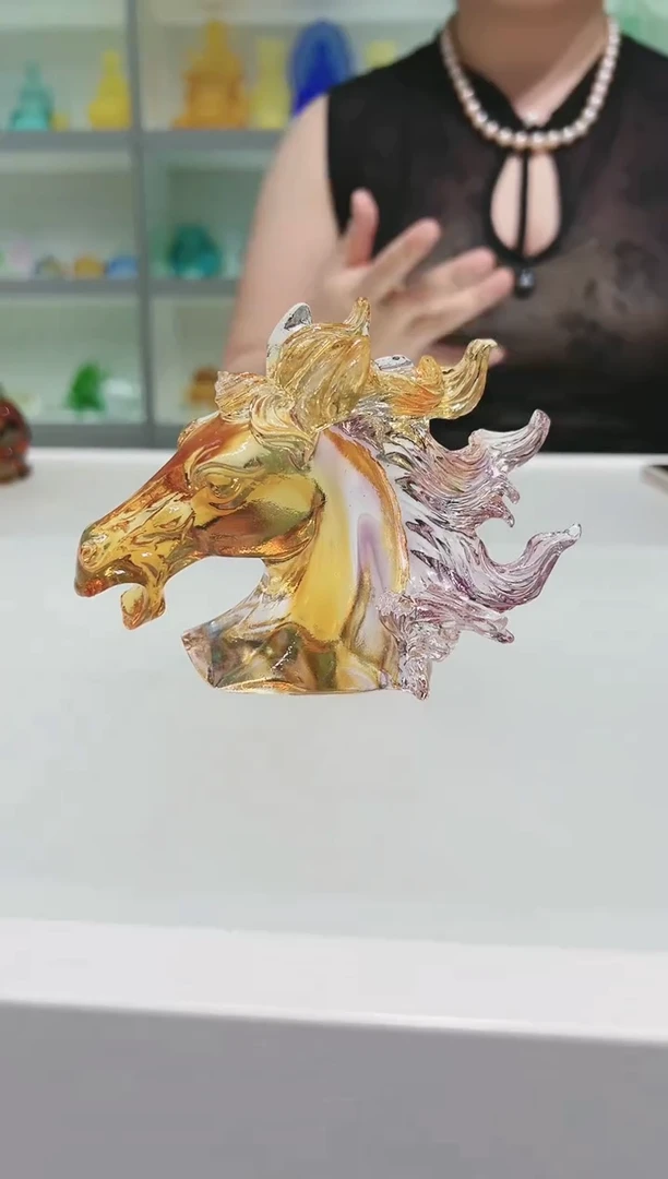 手工艺品琉璃古法琉璃马头